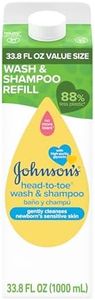 Johnson's Head-To-Toe Gentle Baby Body Wash & Shampoo, Tear-Free, Sulfate-Free & Hypoallergenic Wash & Shampoo for Baby's Sensitive Skin & Hair, Value Size Baby Wash Refill, 33.8 fl. oz