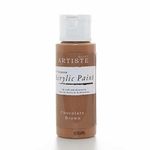 Artiste Acrylic Paint 59ml 2Oz Chocolate Brown, Quick-Drying Professional Art, Craft and Hobby Artists Paint, Vibrant Colour, Water-Based Paints Cover All Surfaces with Ease, Ideal for Travel Artists