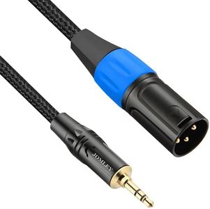 JOMLEY 3.5mm to XLR Cable, XLR to 3.5mm Unbalanced Aux Micphone Cbale, 1/8 inch Mini Jack Stereo to XLR Male Cord Adapter for Cell Phone, Laptop, Speaker, Mixer - 6.6ft