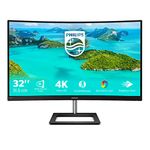 Philips 328E1CA - 32 inch Curved 4K Monitor, 60Hz, 4ms, VA, Speakers, Flicker Free, Adaptive Sync (3840 x 2160 @ 60 Hz, 250 cd/m², 4 ms, HDMI2.0 / DP1.2)