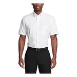 Van Heusen Men's Regular-fit Oxford Short-sleeve Button Down-collar Dress Shirt, White, XX-Large