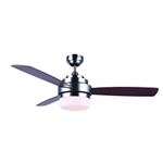 BLACK+DECKER 52-Inch 3-Bladed Remote Controllable Brushed Nickel Ceiling Fan with Reversible Blades, Brown, 52 Inches