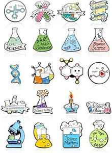 Patelai 20 Pcs Science Enamel Pins for Badge Science Pins Bulk Cute Kawaii Pins Cartoon Scientist Science Pins Lapel Laboratory Brooch Pin for Lab Week Gifts Backpacks Adults Caps Bags, as pictures