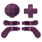 eXtremeRate 6 in 1 Metallic Grape Magnetic Stainless Steel D-Pads Replacement Back Paddles for Xbox Elite V1/V2 Controller, Direction Keys Back Buttons for Xbox Elite & Elite Series 2 Controller