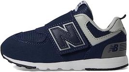 New Balance Baby Boys 574 V1 New-B Hook and Loop Sneaker, Nb Navy/White, 3 Infant