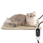 NICREW Pet Heating Pad, Temperature Adjustable Dog Cat Heating Pad with Auto Shut Off Timer, Indoor Pet Heated Bed Mat for Cats and Dogs, MET Safety Listed, 17.7 x 15.7 Inches, 55W (max)