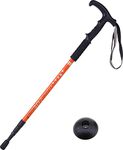 Hikehobby® 65CM to 135CM Antishock With Handle Trekking Walking Hiking Stick Pole (black) (Orange)