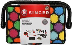 Singer Polka Dot Small Sewing Basket with Sewing Kit Accessories