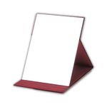 HORIUCHI Folding Travel Mirror, Portable Foldable Mirror, for Travel, Camping, Home ( 6.8L× 4.9W, M Bordeaux )