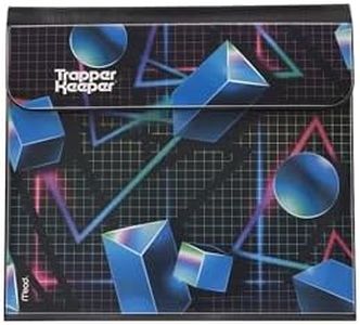 Mead Trapper Keeper Binder, Retro Design, 1 Inch Binder Includes 2 Folders and Extra Pocket, Metal Rings and Spring Clip, Secure Storage, Shapes, School Supplies (260038CQ1-ECM)