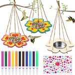 Cliths 3 Pcs Bird Feeders for Outdoor Kids Crafts DIY Painting Hanging Wild Bird Feeder DIY Outdoor Toys. (Bowl & Colours not Included)