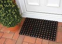 The Rug House Tough Hard Wearing Outdoor Rubber Links Doormat 40x60cm