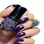 DeBelle Gel Nail Polish Royale' Viola (Dark Violet Nail Paint)|Non UV - Gel Finish |Chip Resistant |Seaweed Enriched Formula|Long Lasting|Cruelty and Toxic Free|8ml Glossy Finish