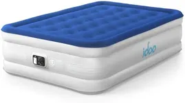 iDOO Air Mattress Full with Built in Pump, Blow up Mattress Full, Inflatable Mattress for Camping, Guest, Home, 3 Mins Inflation, Comfort Colchones Inflables, Air Bed