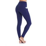 Occffy Gym Leggings Womens High Waist Leggings for Women Workout Yoga Pants with Pockets for Women DS166 （Deep Blue, XL）