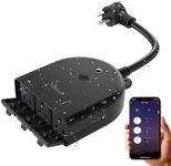 Outdoor Smart Plug Waterproof, TESSAN WiFi Smart Outlet Switch with 3 Individual Sockets Work with Alexa Echo Google Home, Remote Control Timer by Smartphone