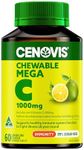 Cenovis Chewable Mega Vitamin C 1000mg Lemon Lime 60 Tablets - Reduces Severity & Duration of Common Cold Symptoms - Supports Healthy Immune System Function, Collagen Formation & Minor Wound Healing