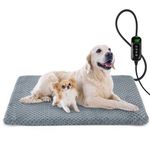 Woiil Pet Heating Pad 90x60cm, Constant Pet Heated Pad with Timer, Waterproof and Anti-Bite, Indoor Dog Bed Mats for Dogs Cats