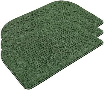 COSY HOMEER 32X20 Inch Anti Fatigue Kitchen Rug Mats are Made of 100% Polypropylene Half Round Rug Cushion Specialized in Anti Slippery and Machine Washable Green (3 pcs)