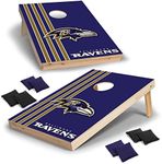 Wild Sports 2' x 3' Solid Wood Cornhole Set with Direct Print HD Team Graphics – Great Gift for Any Football Fan! Bean Bag Toss Family Outdoor Games – NFL Baltimore Ravens