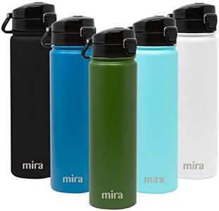 MIRA Stainless Steel Water Bottle - Hydro Vacuum Insulated Metal Thermo Flask Keeps Cold for 24 Hours, Hot for 12 Hours - BPA-Free One Touch Spout Lid Cap - 24 oz Olive Green