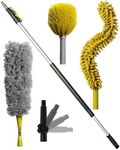 DocaPole 20 Foot Reach Dusting Kit with 5-12 Ft Extension Pole: Includes 3 Duster Attachments for Cobwebs, Ceiling Fans, and Other High-Reach Items