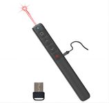 M Monoie Presentation clicker with Green Laser, PowerPoint clicker for Remote Control of presentations, Remote Wireless Presenter, Type-C Rechargeable Laser Pointer (Black/red Light/USB Port)