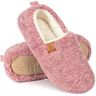 EverFoams Women’s Soft Curly Full Slippers Memory Foam Lightweight House Shoes Cozy Loafer with Polar Fleece Lining Pink,9-10 US