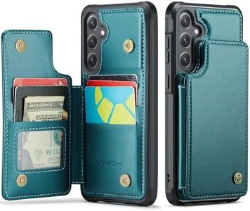 Vinich for Samsung Galaxy S25 Plus Case with Card Holder, RFID Blocking Credit Slots Kickstand Shockproof Phone Cover for Women Men, Bluish Green
