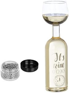 Relaxdays XXL Copa Vino con Botella, Copón de Cristal, Decantador, Regalo Chistoso, Dicho Inglés, 750ml, Transparente, 29,5 x 8,5 cm