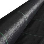 HHBR 1x50 Meter Weedmat Landscape Fabric, Heavy Duty Ground Cover with Lining, Landscape Fabric 110 GSM Weed Block Gardening Mat for Gardens, Agriculture, Outdoor Projects with Long Life (Black)