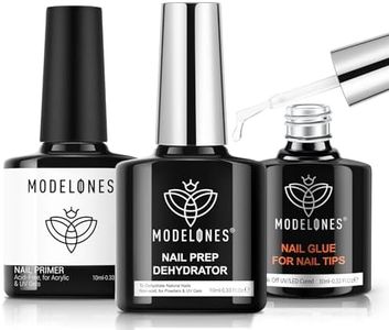 modelones 10-in-One Gel Nail Glue with Nail Dehydrator and Primer for Acrylic Nails Tips/Bloom Gel/Adhesive Bond, Long Lasting Acrylic Nail Supplies