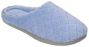 Dearfoams Womens Quilt Memory Foam Clog Slippers X-Large Iceberg Blue