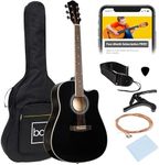 Best Choice Products 41in Beginner Acoustic Guitar Full Size All Wood Cutaway Guitar Starter Set Bundle with Case, Strap, Capo, Strings, Picks - Black