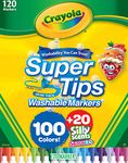 Crayola Super Tips Marker Set, 100 Washable Markers for Kids, 20 Scented Markers, Bulk Colored Markers, Gift for Kids [Amazon Exclusive]