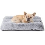 EHEYCIGA Calming Dog Crate Bed Medium, Washable Anti Anxiety Dog Pet Bed, Fluffy Dog Pillow Mat with Anti-Slip Bottom, Grey, 29.5"x20"x4"