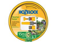 HOZELOCK - Starter Hose Kit ø 12.5mm (1/2") 15m : Versatile, UV-resistant Garden Hose, Includes Fittings and Nozzle: Ready to Use [7215P9000]