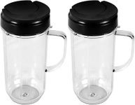 2X 22oz Cup Mug for Magic Bullet with Flip Top Travel Lid -GG Pinkey