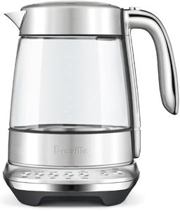 Breville the Smart Crystal Luxe™ Electric Glass Kettle, BKE855BSS, Brushed Stainless Steel