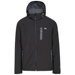 Trespass Men's Accelerator II Waterproof Softshell Jacket with Removable Hood, Black, X-Large