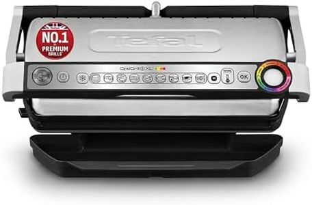 Tefal Optigrill Plus XL, 9 Cooking Programs, Measure Cook Technology, Temperature Intelligence, Removable Non-Stick Plates, Dishwasher Safe, GC722D40 - Stainless Steel