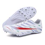 GRESKY Mens Track Spikes Women Spikes Track Shoes Sprinting Spikes Track and Field Throwing Shoes for Shot Put and Discus Professional Sprint Sport Sneakers Track Spikes Distance Running Shoes White