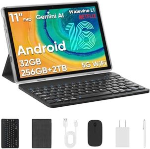 JUNINKE Tablet 11 Inch, Android 16, 32GB RAM+256GB Octa-Core, 8000mAh Battery, 1280 * 800 Touch Screen, 5+8MP Dual HD Camera (Black Case and Keyboard)
