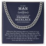 To my Man Husband Boyfriend Soulmate, Husband Necklace From Wife, Necklace For Boyfriend, Cuban Chain Necklace, Custom Jewelry, Last Minutes Gift Ideas For Him, Personalized Necklace, Gifts for Men #6