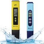 KETOTEK Digital pH & TDS Meters Water Quality Test Kit, pH Pen Tester TDS PPM Meter 2 in 1 Kit with 0~16.00ph and 0~9999ppm Measure Range for Hydroponic, Aquarium, Drinking Water, RO System, Pool