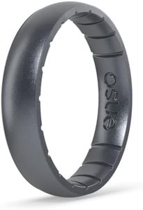 Enso Rings Thin Elements Silicone Ring – Stackable Wedding Engagement Band – 4.3mm Wide, 1.75mm Thick (Gunmetal-Colored, Size 9)
