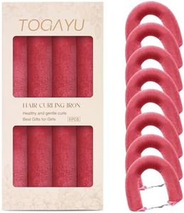 Togayu Heatless Curls Overnight Set - Jumbo Overnight Hair Curlers to Sleep In, Soft Velvet Hair Rollers for Women, No Damage Curls Styling Tools 8pcs