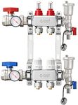 ABST PEX Radiant Heat Manifold,2 Loop PEX Tubing Manifold with 1/2" Adapters Included Floor Heating Manifold Kit for Radiant Floor Heating(2-7 Loops)