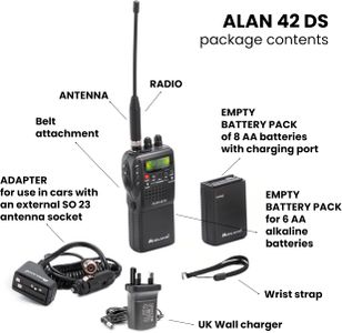 Midland Alan 42 DS Portable CB Radio – Multi-Band AM/FM, EU License-Free