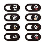 Webcam Cover Slide 8 Packs, Cuxnoo Ultra Thin Camera Privacy Protector fit for MacBook Pro, iMac, iPad Pro, and More Laptop or Tablet, Cute Panda